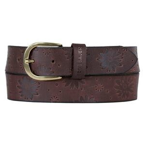 7563 Women's Casual Leather Belts With Durable Metal Buckle, Floral Tooled -